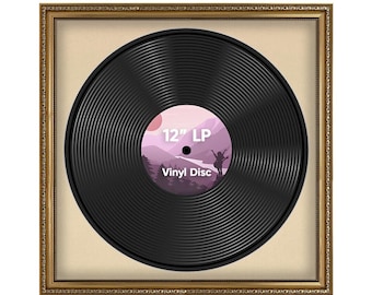 16x16 Vinyl Record Frame | 16" LP Album Display |Record Wall Frame | Vinyl Album Cover Holder in Ornate Style