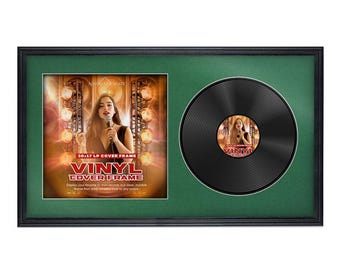 30X17 Vinyl Record Frame | LP Album Display |Record Wall Frame | Vinyl Album Cover Holder in Classic Style