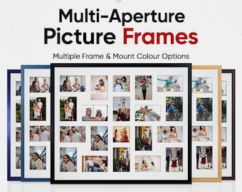 Multi Picture Frame – Family Photo Collage Frame in Modern Sleek Style | Available in Different Sizes & Colors