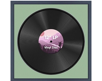 16x16 Vinyl Record Frame | 16" LP Album Display |Record Wall Frame | Vinyl Album Cover Holder in Step Style