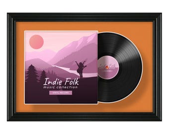 25X17 Vinyl Record Frame | LP Album Display |Record Wall Frame | Vinyl Album Cover Holder in Swept Style
