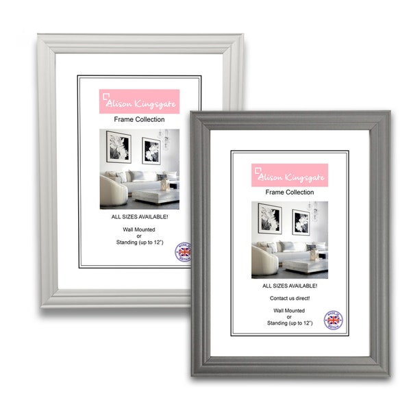 Classic Style Sleek Dark Grey Picture Frame Light Grey Photo Frame Square Frames A1 A2 A3 A4 A5 All Sizes