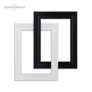 A2 White Black Trendy wall art Picture Frame, Colourful Wall Art Oak Picture Frames Gift for Family, SWEPT Style Photo Frames