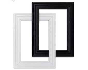 A2 White Black Trendy wall art Picture Frame, Colourful Wall Art Oak Picture Frames Gift for Family, SWEPT Style Photo Frames