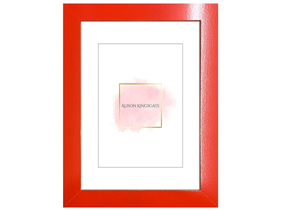 Modern Sleek Picture Frames With Mount Red Photo Frames Poster Etsy UK