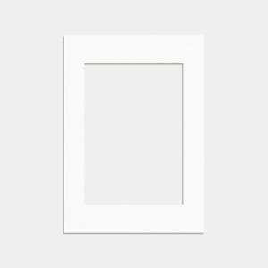 May include: A rectangular white picture mount with a central vertical rectangular aperture. The mount features a smooth, clean surface and straight, crisp edges, designed to frame artwork or photographs within a standard display configuration.