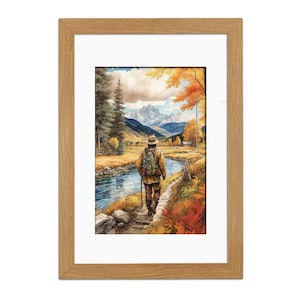 A1 A2 A3 A4 A5 Oak Picture Frames with Mount, Trendy Wall Art Colourful Photo Frame Gift For Family, Modern Thin Poster Picture Frame