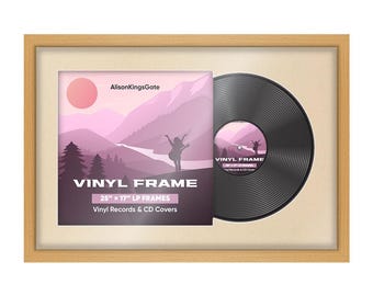 25X17 Vinyl Record Frame | LP Album Display |Record Wall Frame | Vinyl Album Cover Holder in Modern Style