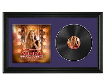 30X17 Vinyl Record Frame | LP Album Display |Record Wall Frame | Vinyl Album Cover Holder in Swept Style