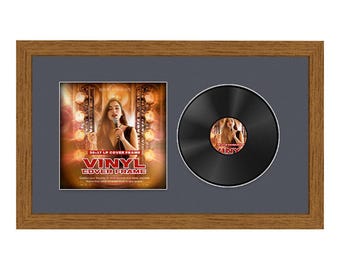 30X17 Vinyl Record Frame | LP Album Display |Record Wall Frame | Vinyl Album Cover Holder in Modern Sleek Style