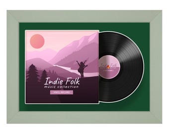 25X17 Vinyl Record Frame | LP Album Display |Record Wall Frame | Vinyl Album Cover Holder in Modern Style