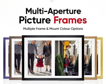 Multi Picture Frame – Family Photo Collage Frame in Modern Sleek Style | Available in Different Sizes & Colors