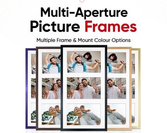 Multi Picture Frame – Family Photo Collage Frame in Modern Sleek Style | Available in Different Sizes & Colors