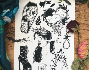 10+ Girly Halloween Flash Tattoo Gif