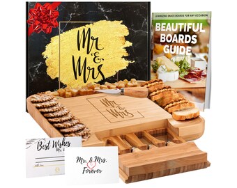 DELUXY Mr. & Mrs. Cheese Board | Wedding Gifts For Parents, Anniversary Gift For Parents, 50Th Wedding Anniversary Gifts, Mr And Mrs Gifts