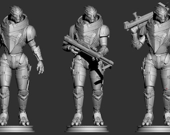 Model 5: CUT and Keyed STL printable file (3 poses)