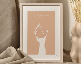 T.S. Eliot Print: Do I Dare to Eat a Peach Poem (A4, A3)