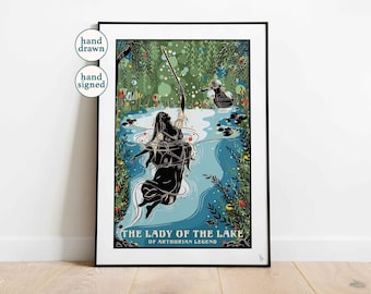 The Lady of the Lake, Arthurian Legend Folklore Print (A4, A3, A2)