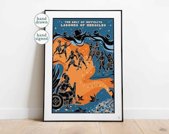 Belt of Hippolyta Print: Heracles, Greek Mythology Wall Decor (A4, A3)