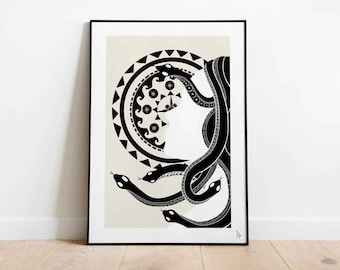 Medusa Greek Mythology Print: Myths and Legends Wall Art, Gods and Goddess Art Print, Mythology Lover Gift, A4, A3, A2