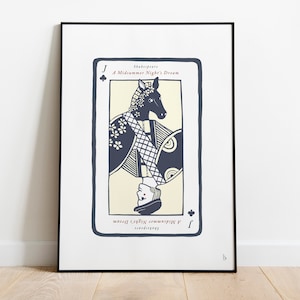 Sogno di una notte di mezza estate, Shakespeare: carta da gioco da parete, stampa digitale di Shakespeare, poster letterario, regalo per gli amanti dei libri, formato A4, A3