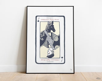 Shakespeare 'Midsummer Night's Dream' Playing Card Art Print (A4, A3)