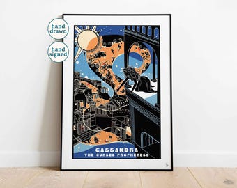 Cassandra Print: Cursed Prophetess, Greek Mythology Wall Art (A4, A3, A2)