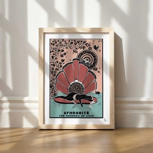 Aphrodite Art Nouveau Print: Greek Mythology Poster (A4, A3, A2) image 6