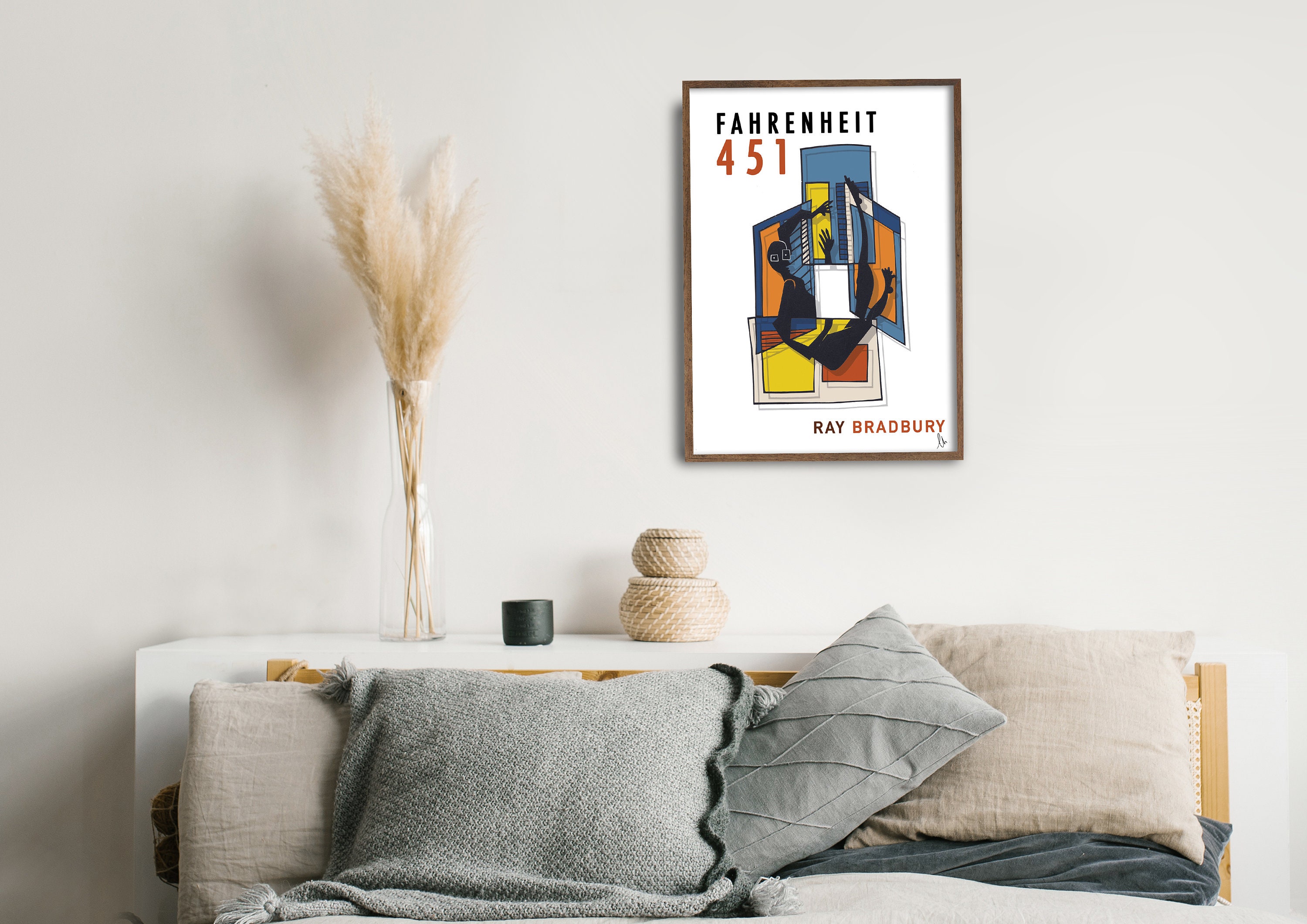 Fahrenheit 451 by Ray Bradbury, First Edition Cover, Dictionary Print:  Classic Novel, Book, Fan, Poster, Art, Gift -  Norway