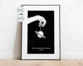 T.S. Eliot Print: The Love Song of J. Alfred Prufrock Poem (A4, A3)