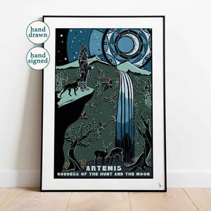 Artemis Goddess: Greek Mythology Wall Art, Gods and Goddess Print (A4, A3, A2) image 1