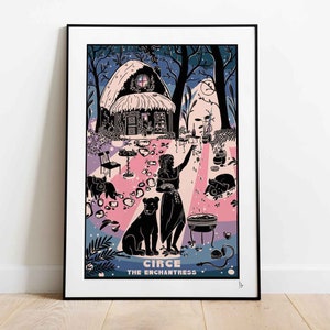 Circe, l'incantatrice, stampa della mitologia greca, decorazione dell'antica dea greca, arte murale di streghe e magia, regalo per gli amanti dei miti, A4, A3, A2