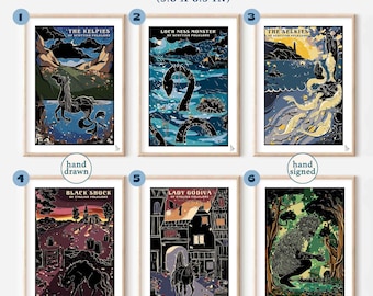 Any 3 A5 Folklore Prints, Mix and Match Gallery Wall Art (A5)
