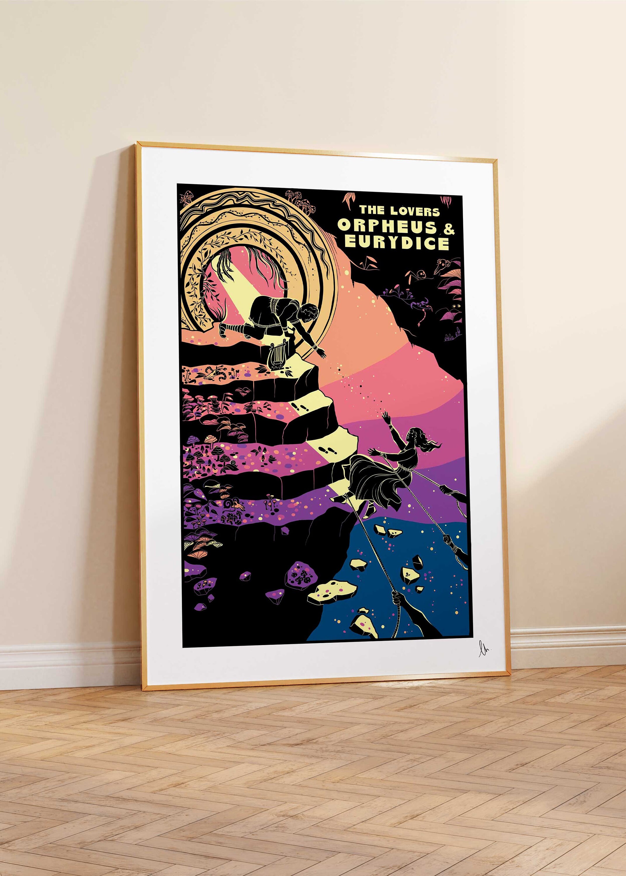Orpheus and Eurydice Print: Greek Mythology Wall Art (A4, A3, A2