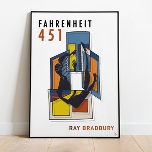 Fahrenheit 451-afdruk: Ray Bradbury-boekomslagkunst (A4, A3)
