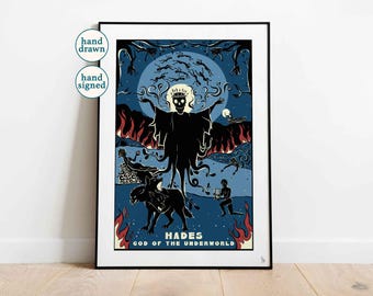 Hades God of the Underworld Print: Greek Mythology Wall Art (A4, A3, A2)