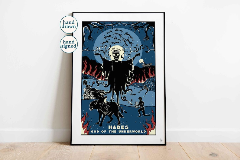 Hades God of the Underworld Print: Greek Mythology Wall Art (A4, A3, A2) image 1