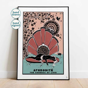 Aphrodite Art Nouveau Print: Greek Mythology Poster (A4, A3, A2)