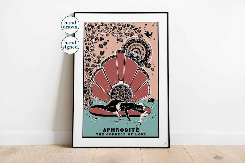 Aphrodite Art Nouveau Print: Greek Mythology Poster (A4, A3, A2) image 1