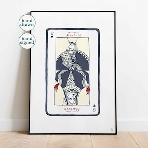 Macbeth Playing Card Print: Shakespeare Literature Poster (A4, A3)