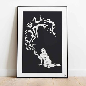 Stampa mitologica greca del vaso di Pandora: arte murale di Pandora, dei e dee, regalo per gli amanti dei miti, opzioni di colore multiple, A4, A3, A2