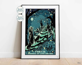 Sköll Wolf Print: Norse Mythology, Sun Devourer Art (A4, A3, A2