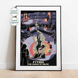Pythia Oracle of Delphi Print: Greek Mythology Wall Art (A4, A3, A2)