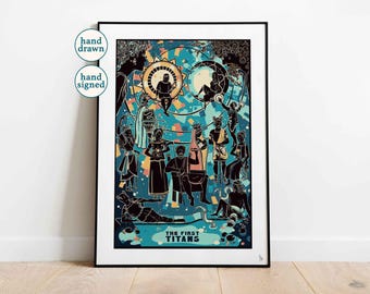 The First Titans: Greek Mythology Art Print, Mythical Home Decor, (A4, A3)