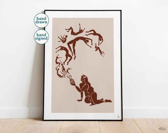 Pandora's Box Print: Greek Mythology Gods Wall Art (A4, A3)