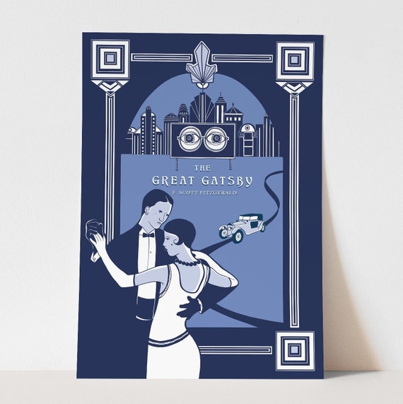 The Great Gatsby, F. Scott Fitzgerald Poster: Art Deco Gatsby Print,  Literature Wall Art, Book Inspired Print, Multiple Colours, A4, A3 - Etsy  Sweden