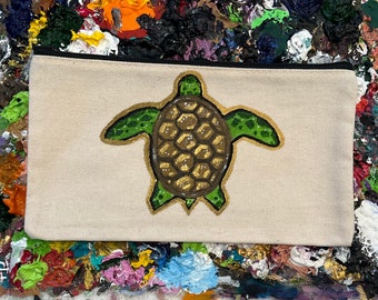 Bolsa de lona pintada à mão