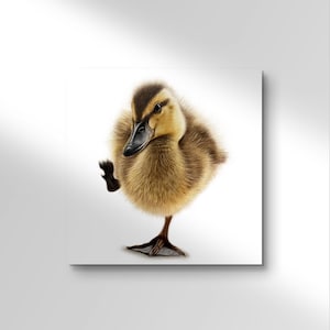 Impresión de patito, impresión giclee de bellas artes 'One Small Step', arte de vida silvestre británica, arte de patito