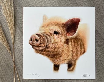 Limited edition print of a pig titled, ‘This Little Piggy’