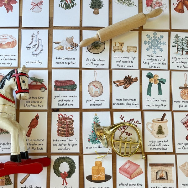 Colorful Printable Christmas Advent Calendar Activity Cards | Holiday Fun | Christmas Countdown Activities | Christmas Bucket List Cards